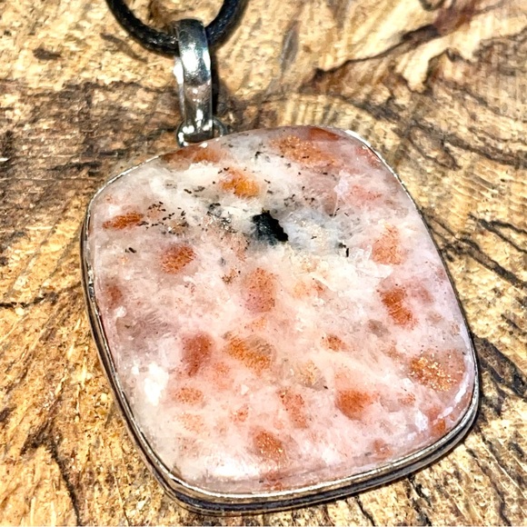 Sunstone Oligoclase Feldspar Pendant 2 1/4” - Picture 5 of 9
